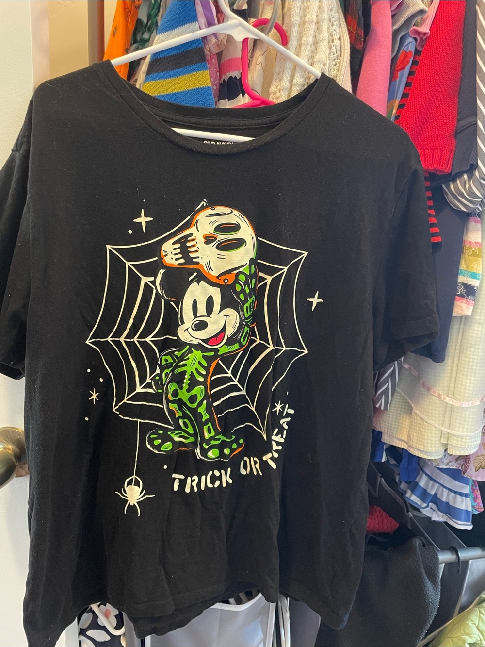 Adult Halloween Mickey Graphic Tee in Black
